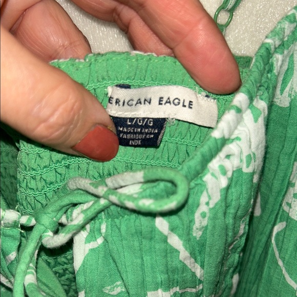 American Eagle Outfitters Green Leaf Print Maxi Dress - Picture 4 of 4